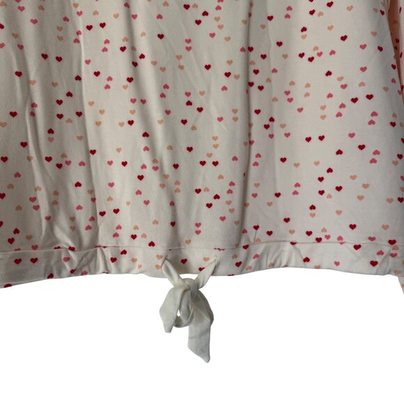 Soma Intimate Women's Heart Print LS Lounge Top, Size M NWT (Top Only) - Picture 3 of 8